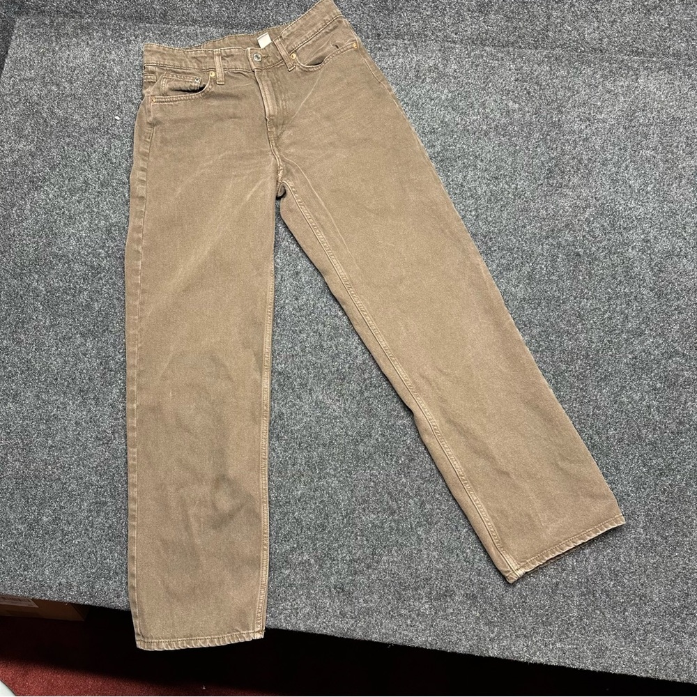 Brown Denim Wide Leg Jeans Baggy Low Waist Fit gorpcore y2k indie &denim